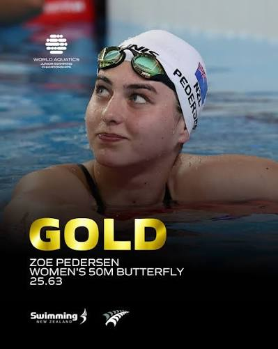 Zoe Pedersen gold result graphic